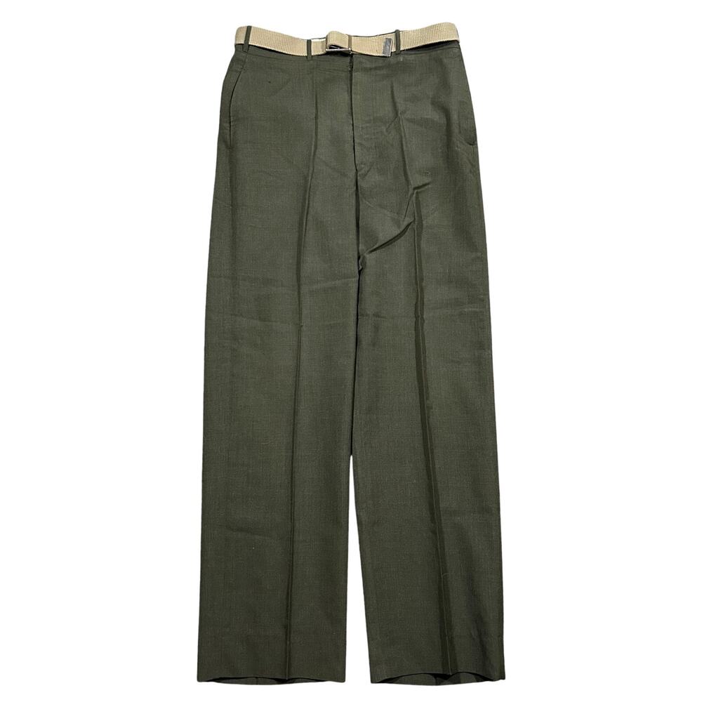 Vintage 1972 US Military Wool Trousers 32L Vietnam Era Army Green 70s Tropical